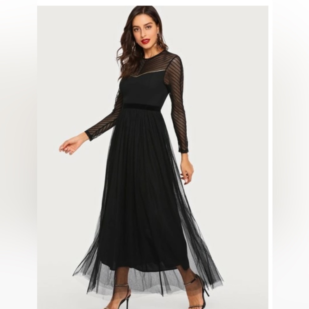 SHEIN Mesh Contrast Dress